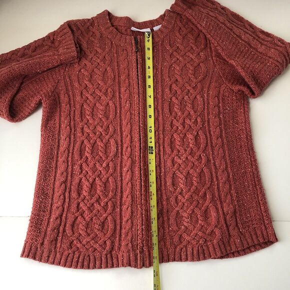 Croft & Barrow Cable Knit Full Zip Sweater Women's Long Sleeve Medium - Picture 9 of 10
